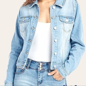 Ci Sono denim collection cropped jean jacket light blue, size M